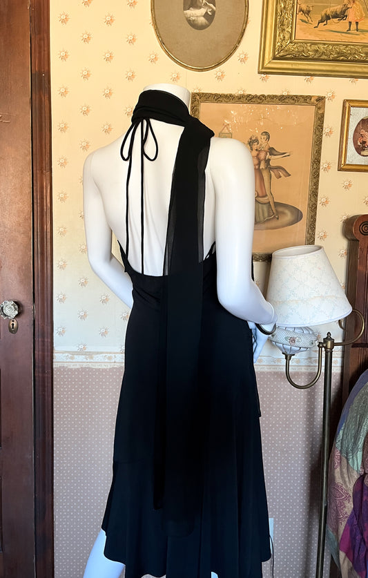 2000s studio Y low cut midi dress