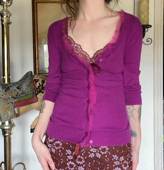 2000s Merona polkadot cardigan