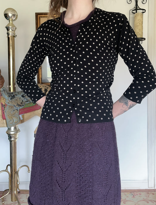 2000s worthington polkadot cardigan